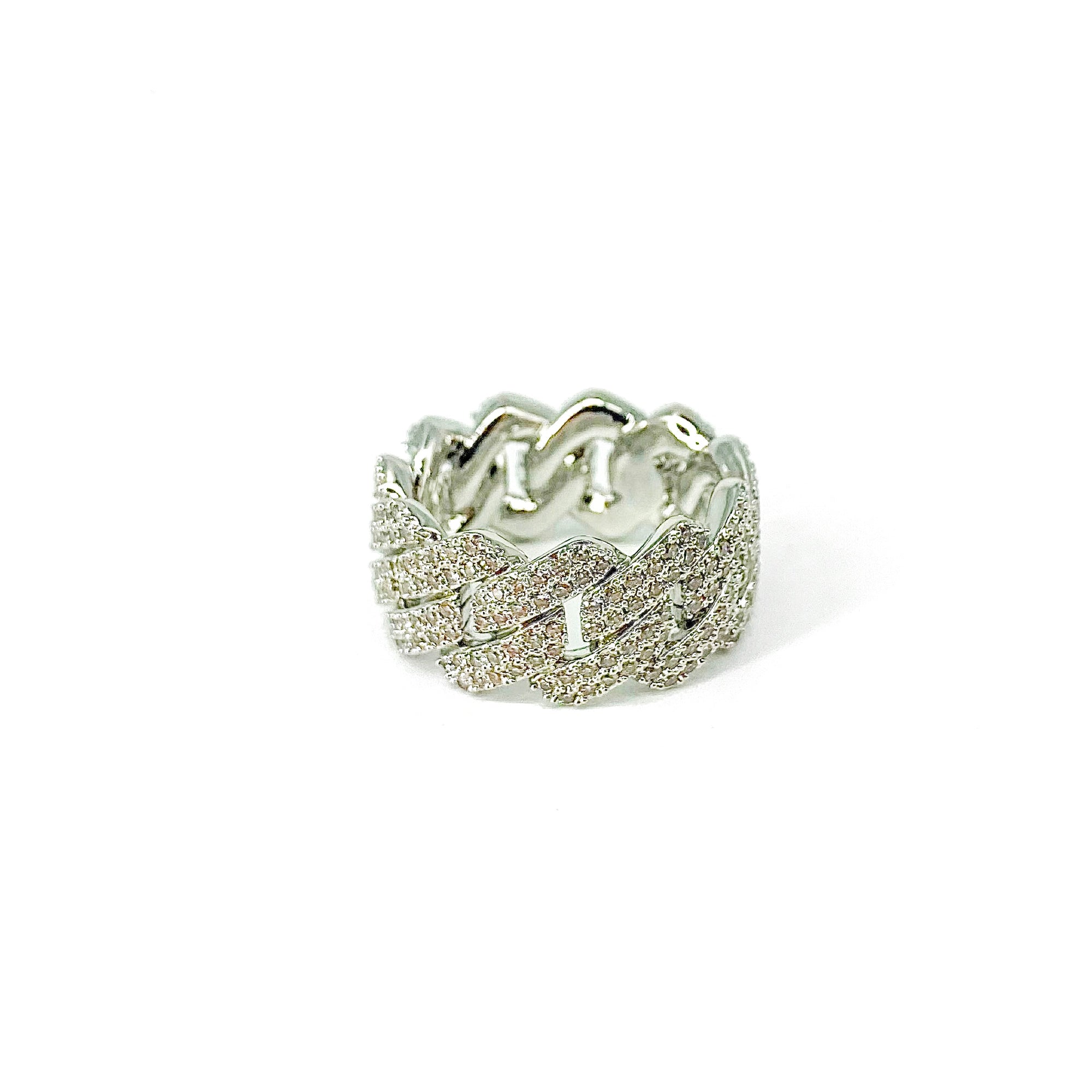 Finger Drip Iced Out Link Ring
